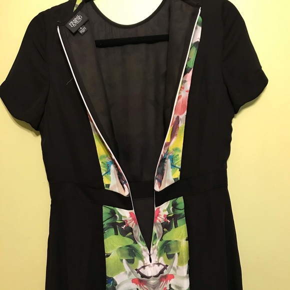 Prabal Gurung Black Floral Dress Sz 6 - Picture 9 of 11